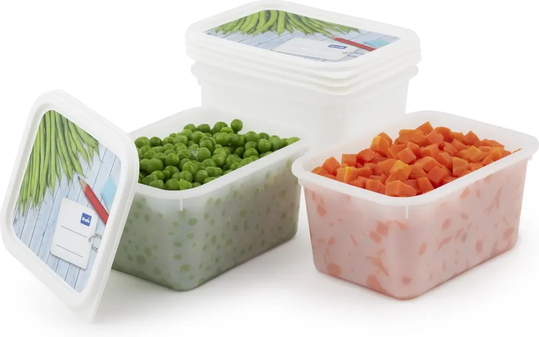 Rotho Domino Diepvriesdozen 4x0.75L - 8-delig - Wit