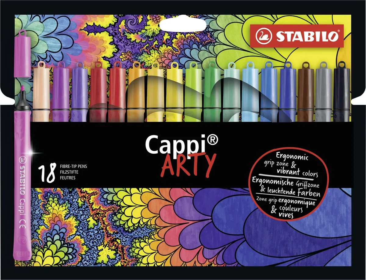 STABILO Cappi ARTY Viltstiftset 18 Kleuren - Multicolor