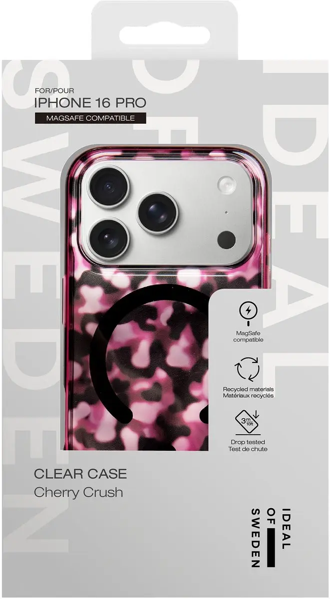 iDeal of Sweden Clear Case iPhone 16 Pro - Cherry Crush - IDCLCMS-I2461P-605
