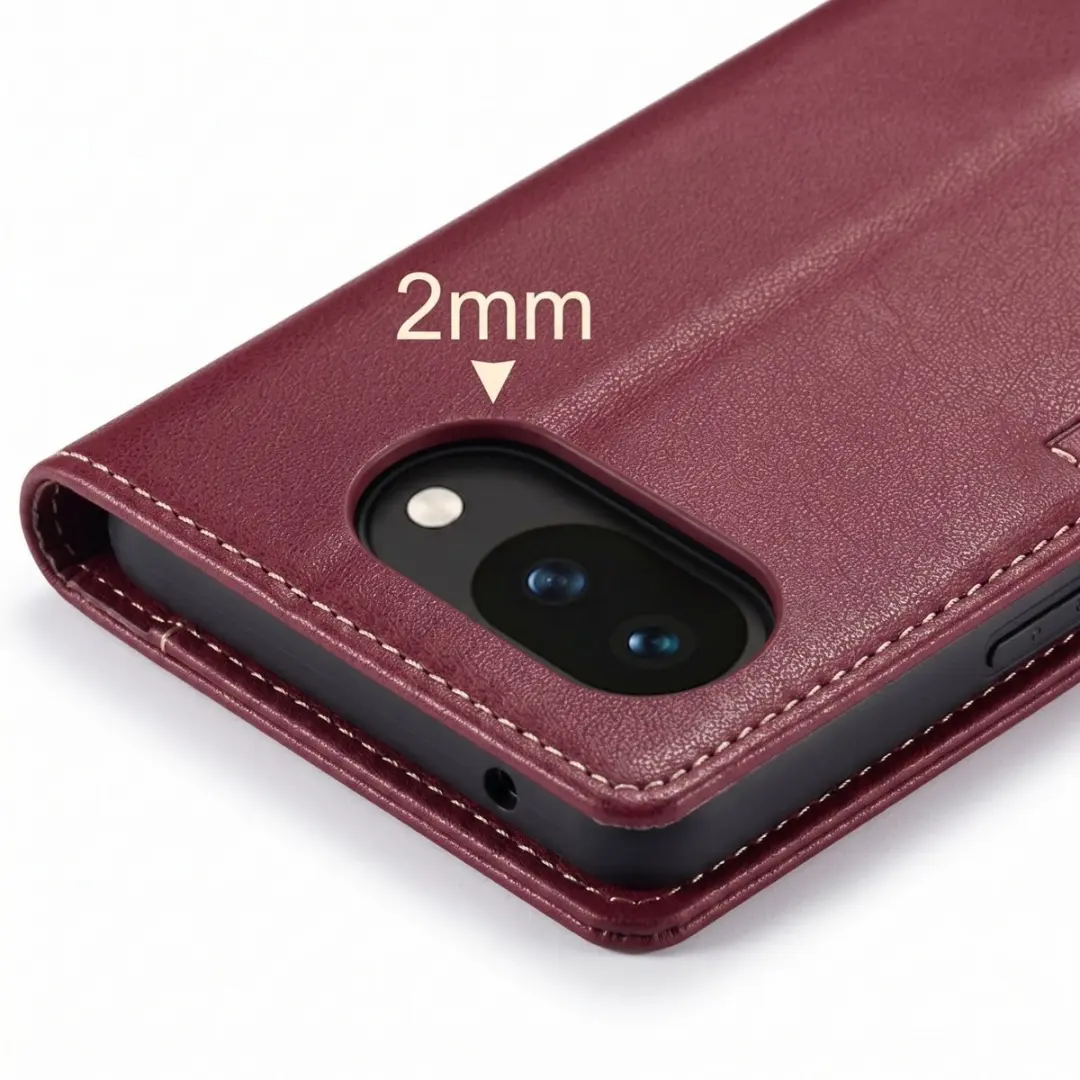 Caseme Wallet Hoesje Bordeaux FOLIO-CASEM-RD-PX10A - Google Pixel 10a