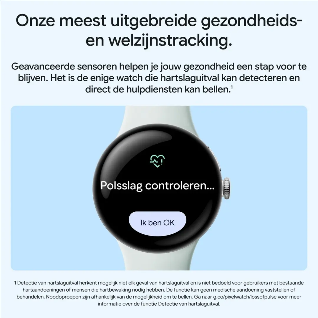 Google Pixel Watch 5 - 45mm - Groen - 465mAh