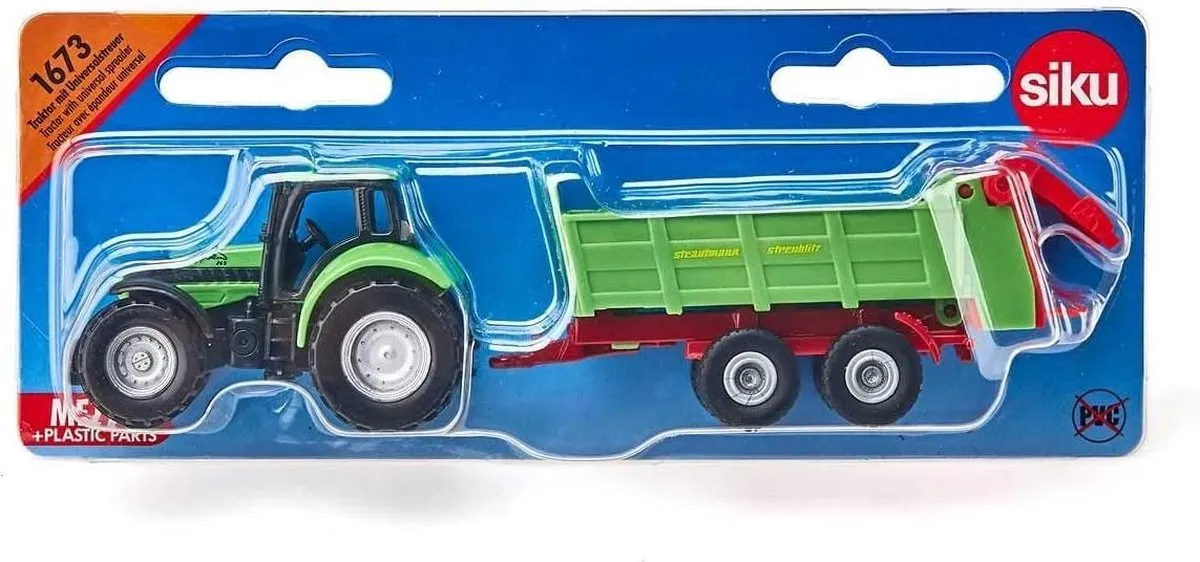 SIKU 1673 Deutz-tractor met Strautmann strooiwagen - Groen - afbeelding 6 van 6