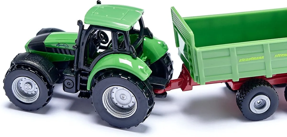 SIKU 1673 Deutz-tractor met Strautmann strooiwagen - Groen