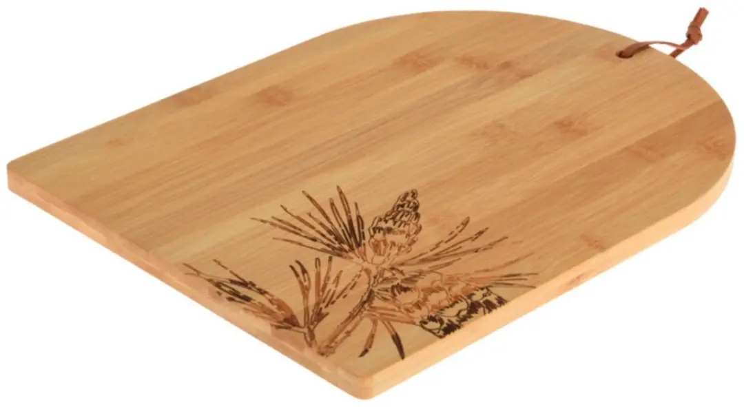 Excellent Houseware Houten Snijplank 35x26cm Bloemgravure - Bruin