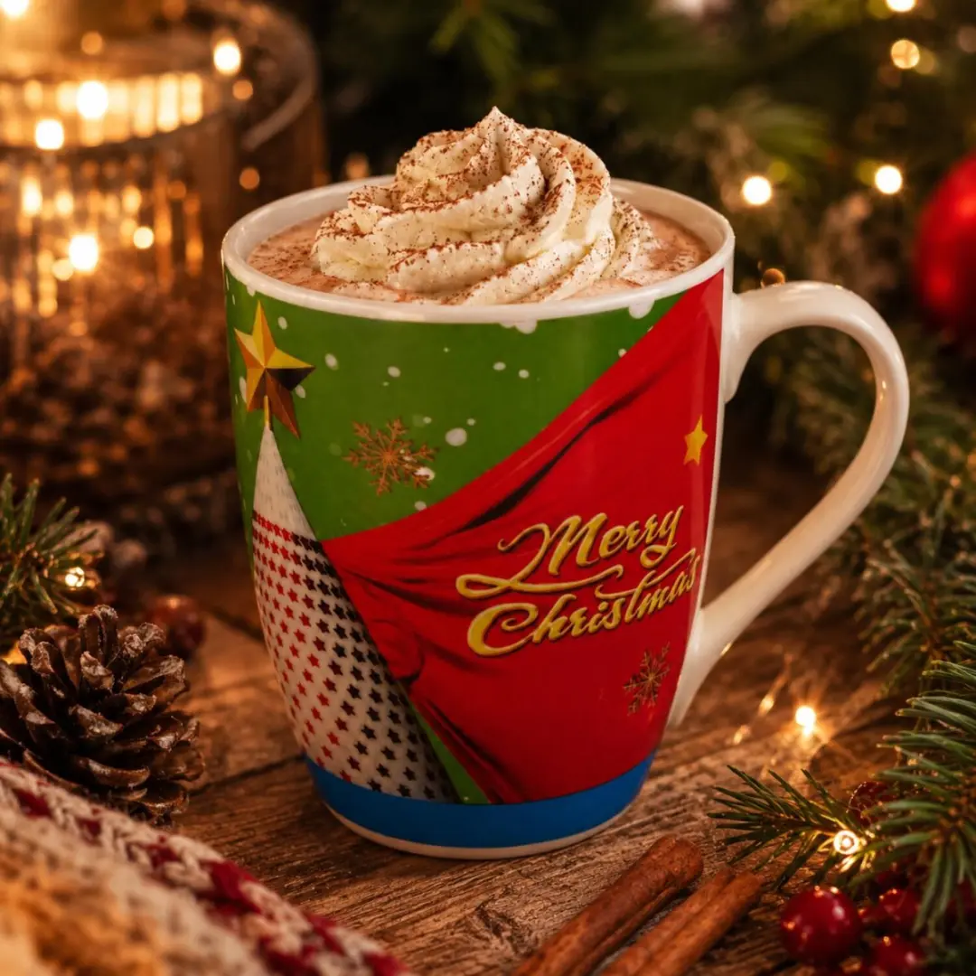 Excellent Houseware Kerst Mok Merry Christmas - 350ml - Keramiek - Multi