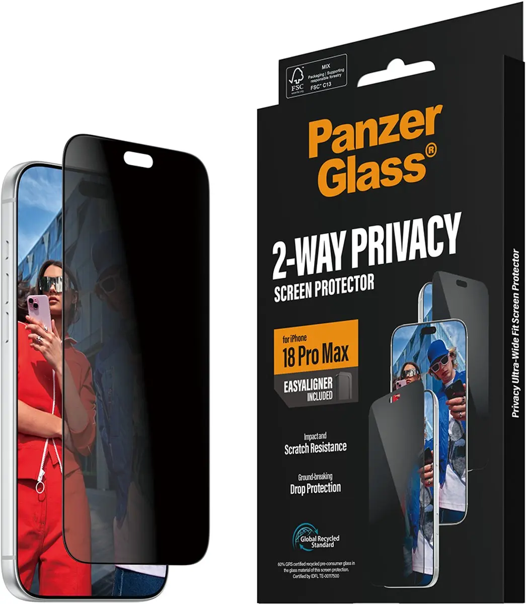 PanzerGlass Privacy Ultra Wide iPhone 15 Pro Max Screenprotector - afbeelding 6 van 6