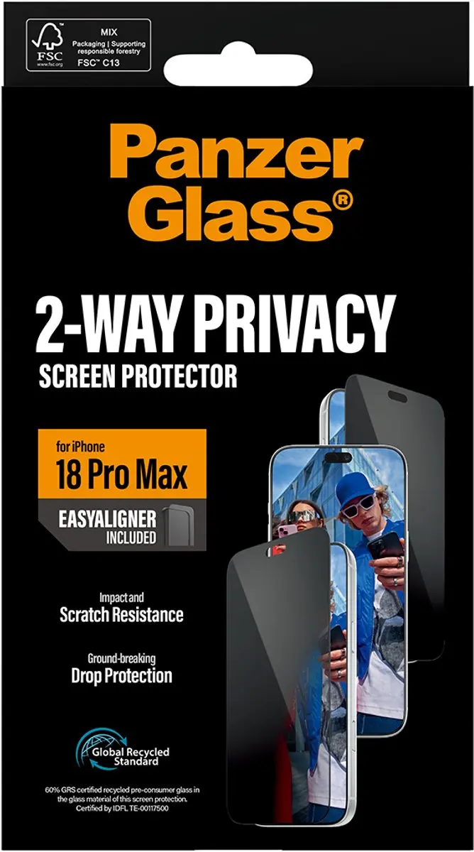 PanzerGlass Privacy Ultra Wide iPhone 15 Pro Max Screenprotector