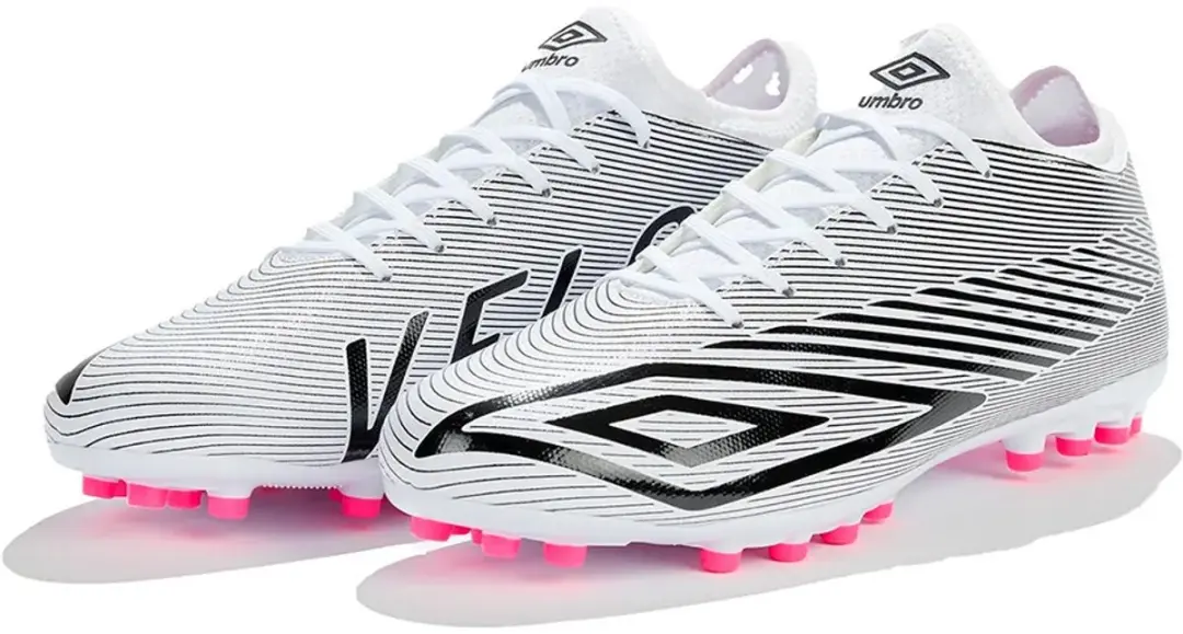 Umbro Veloce Lt V Ag Voetbalschoenen 46 - Wit/Zwart/Rosa - afbeelding 2 van 4