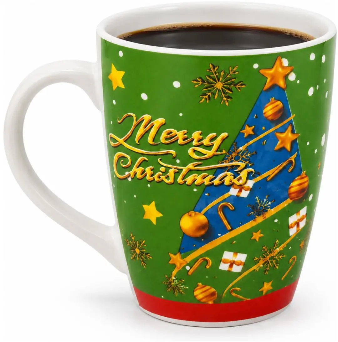Excellent Houseware Kerst Mok - 2 Stuks - 350ml - Blauw