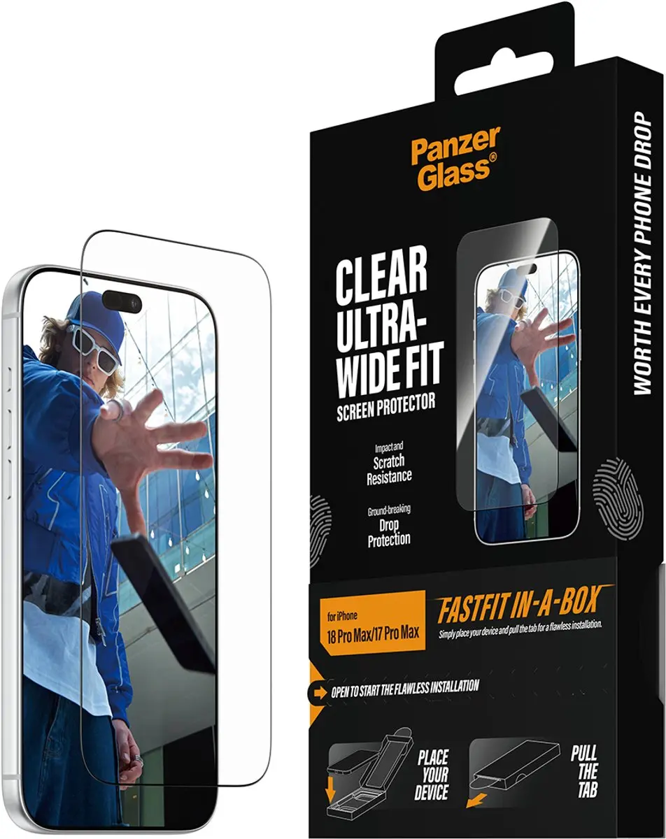 PanzerGlass Ultra Wide Fit iPhone 17 Pro Max Screenprotector