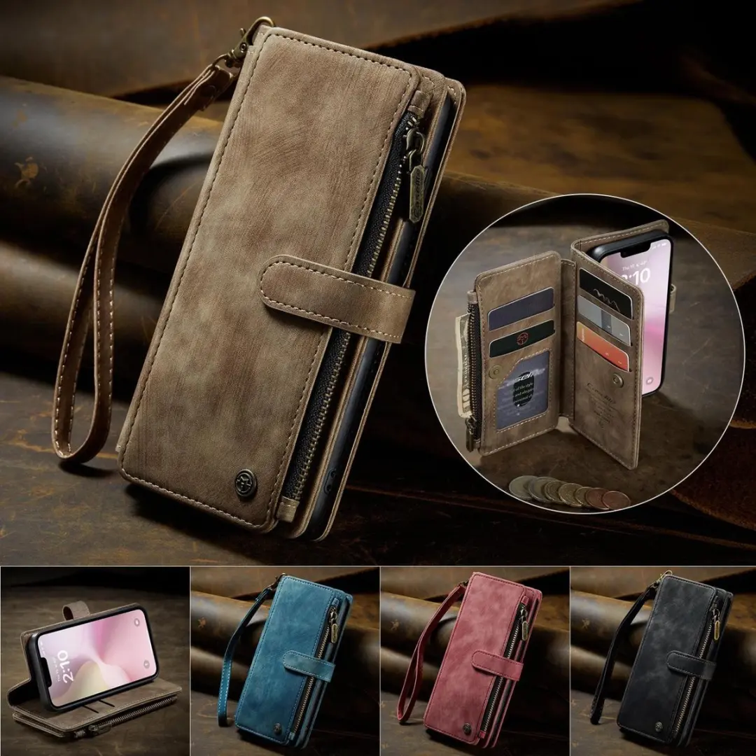 CaseMe C30 Bookcase Portemonneehoesje Apple iPhone 16e - Bruin