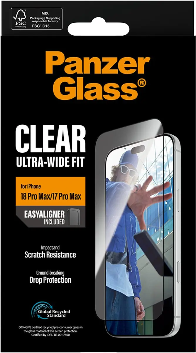 PanzerGlass Ultra Wide Fit iPhone 17 Pro Max Schermbeschermer