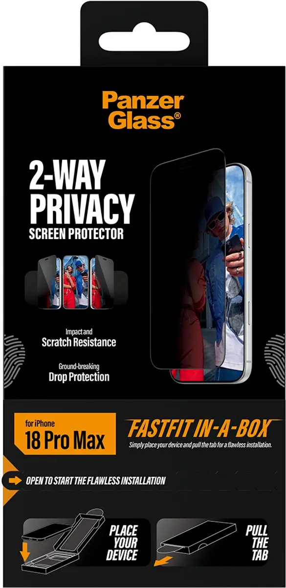 PanzerGlass 2-Way Privacy iPhone 15 Pro Max Schermbeschermer - PG14695