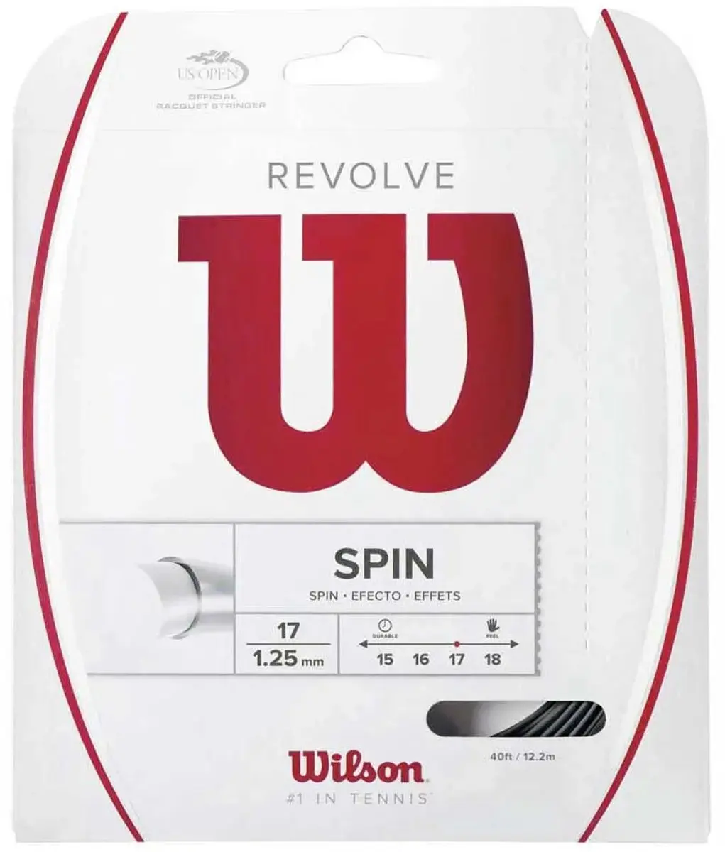 Wilson Revolve Spin Tennissnaar 1.25mm - 12m - Zwart - afbeelding 2 van 2