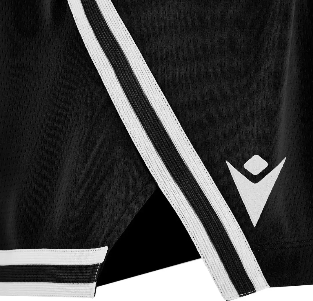 Macron Kansas Eco Basketbalshort Heren - XS - Zwart/Wit - afbeelding 2 van 6