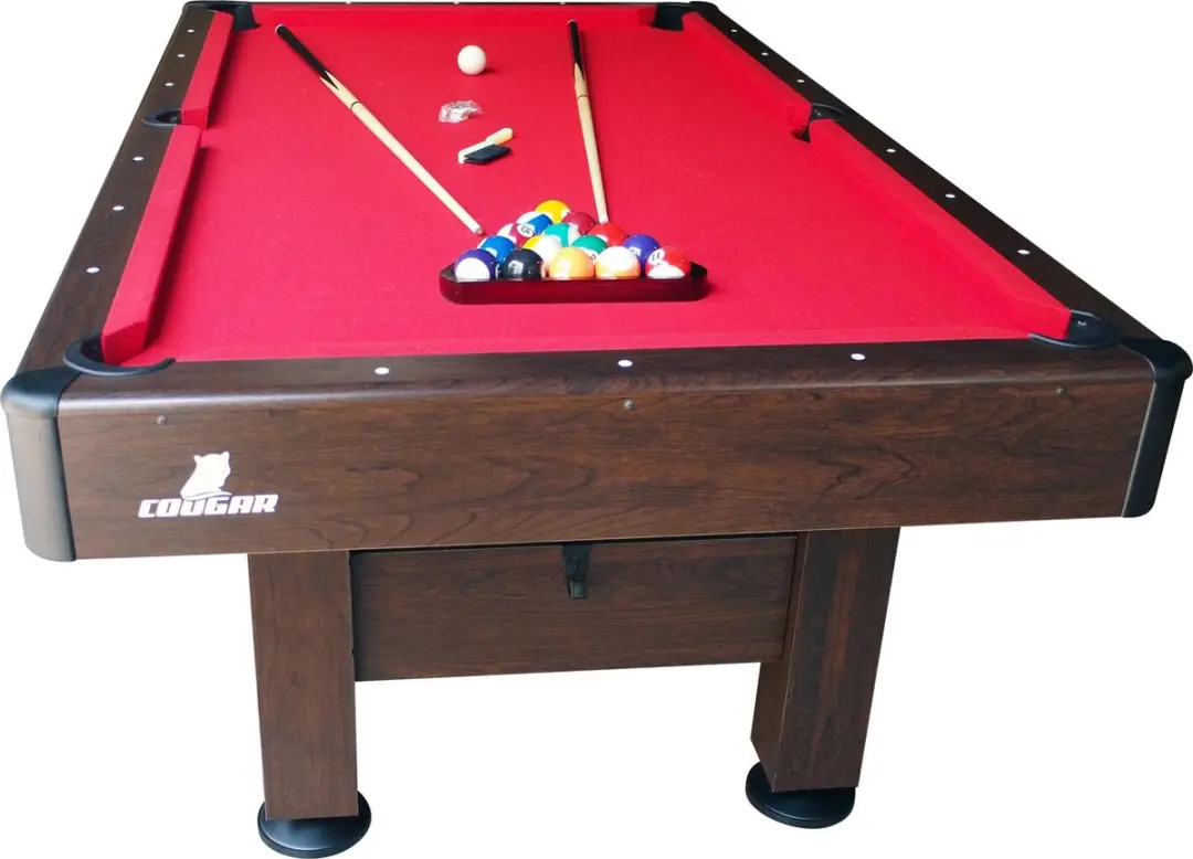 Cougar Saphir Pooltafel 7ft - 220x110cm Rood - Incl. ballen, keuen & accessoires