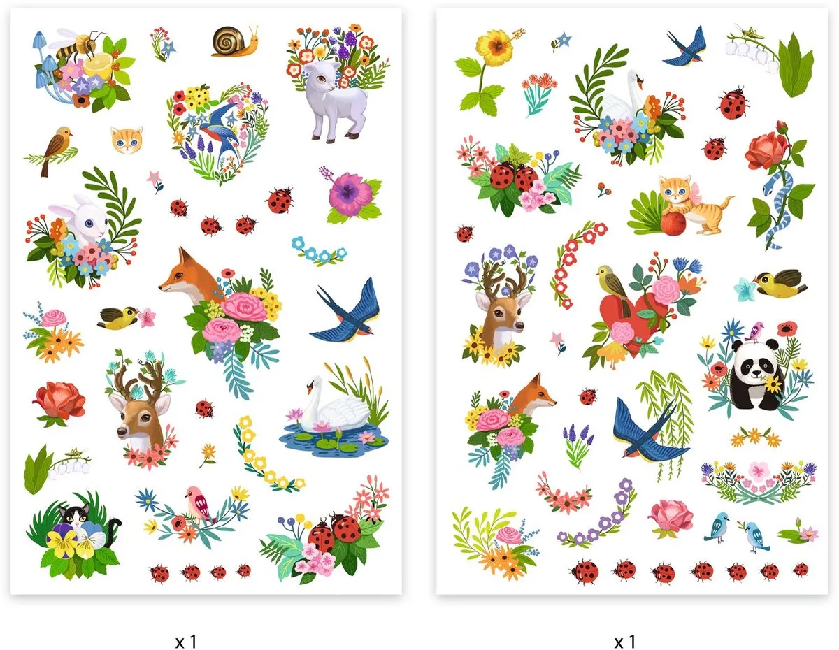 Djeco Happy Spring Huidvriendelijke Tattoos - 50 Stuks - Multicolor