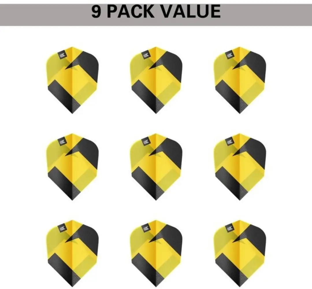 Target Tag 3 Set TA-337790 Dart Flights - Zwart/Geel