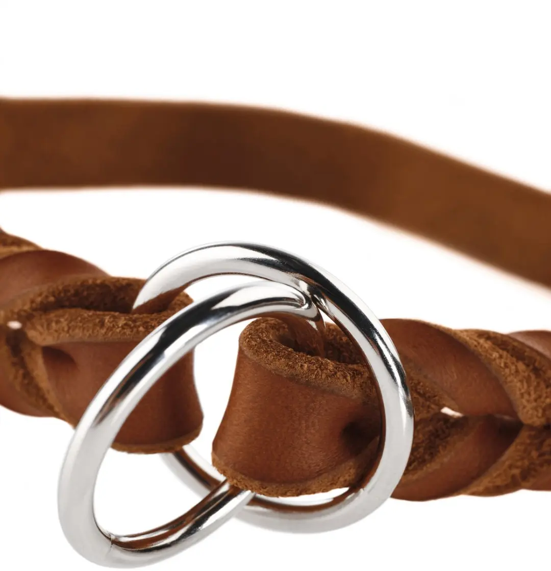 Hunter Retrieverhalsband Solid Education Cognac Maat L