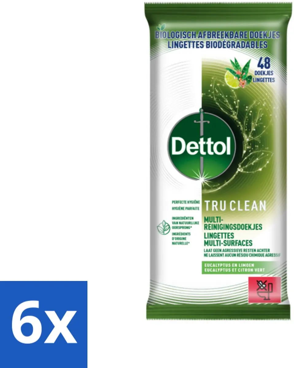 Dettol Tru Clean Reinigingsdoekjes 288 Stuks