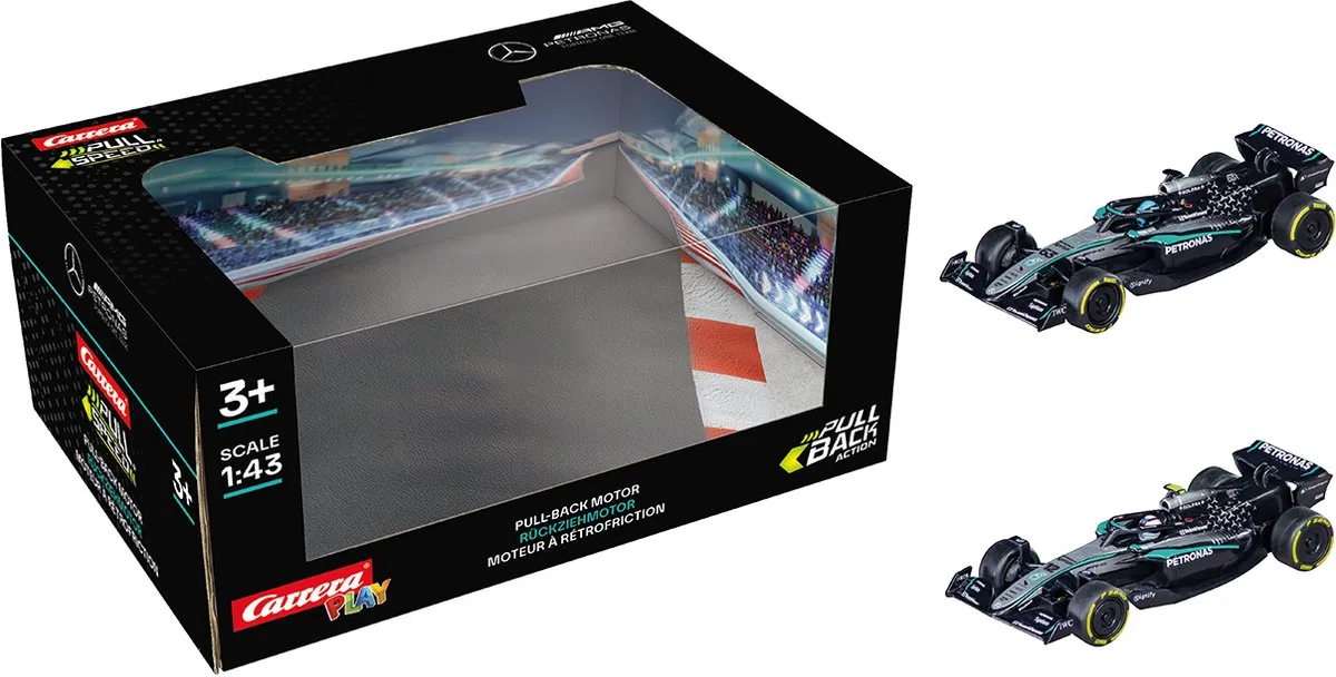 Carrera Pull Back Auto Mercedes F1 Russell vs. Antonelli 1:43