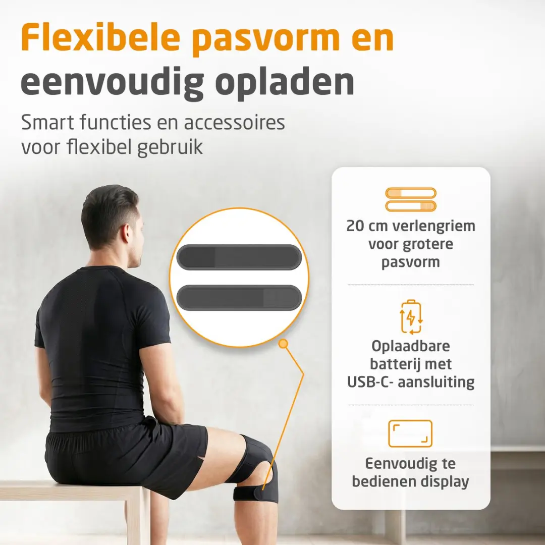 Medisana KM 100 Draadloos Knie-Massageapparaat - 3 Warmtestanden - Zwart