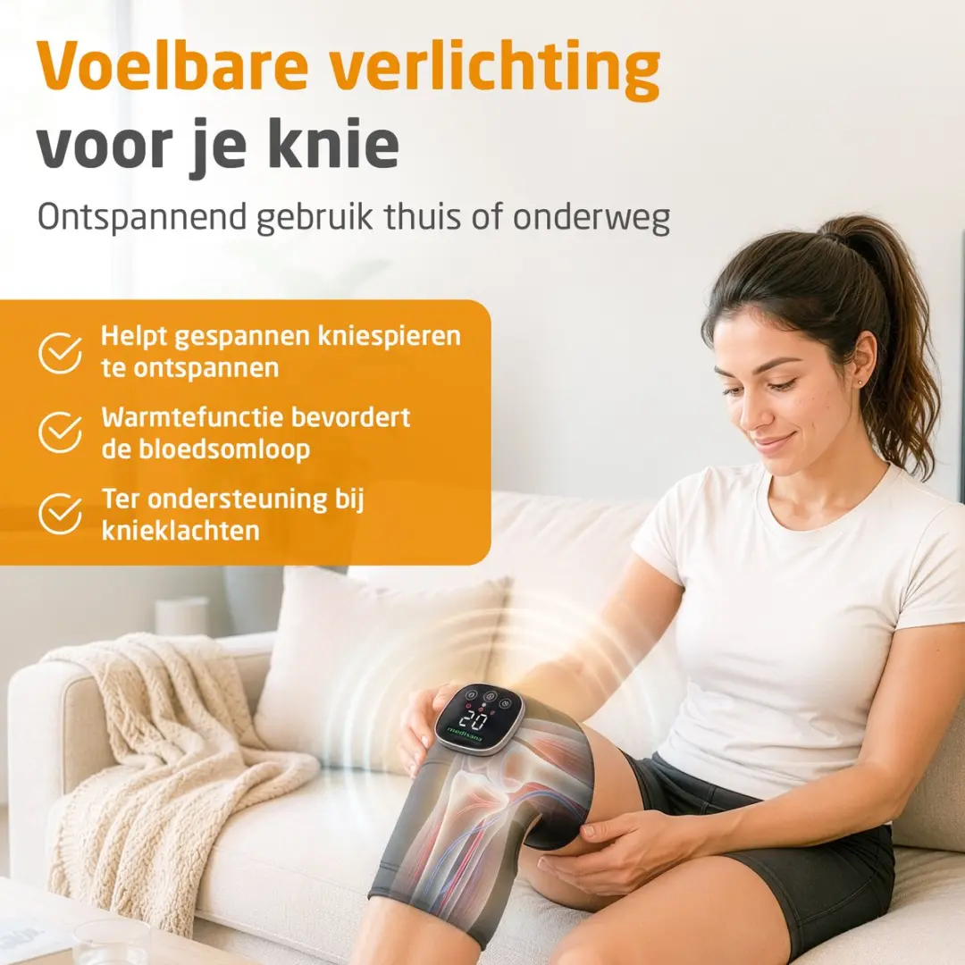 Medisana KM 100 Draadloos Knie-Massageapparaat - 3 Warmtestanden - Zwart