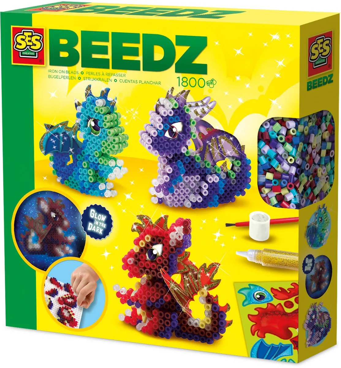 SES Creative Beedz Draken Strijkkralen - 1800 Stuks - 10 Kleuren