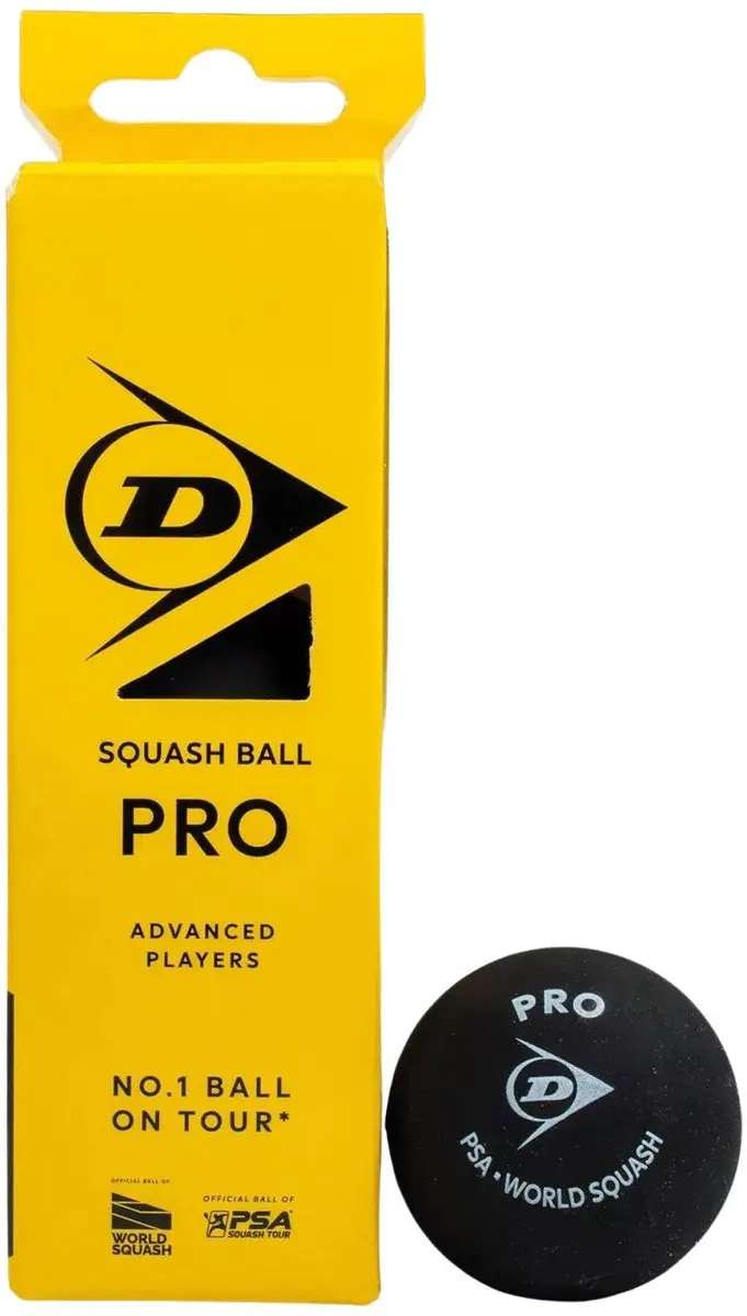 Dunlop Pro Squashballen - 12 Stuks - Zwart/Geel