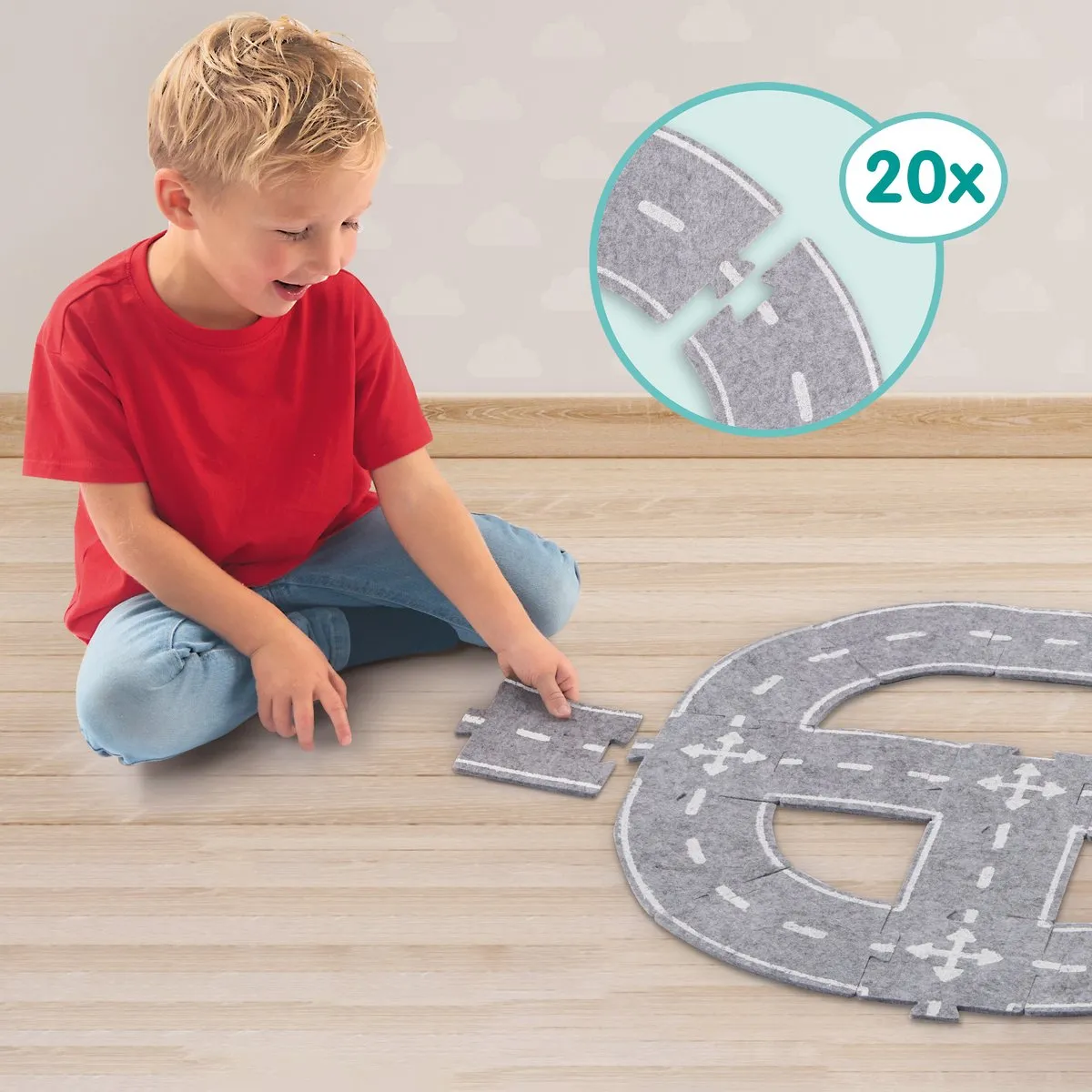 SES Creative Tiny Talents Vilten Wegenbouw - 20 Stuks