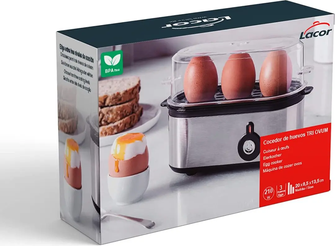 Lacor 69343 Eierkoker - 3 Stuks - 210W - RVS - afbeelding 6 van 6