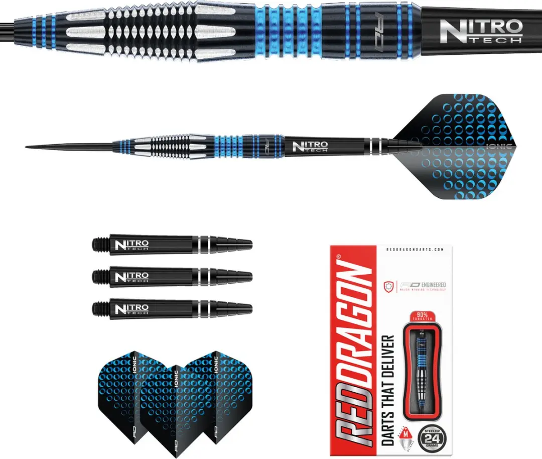 Red Dragon Marlin Dartpijlen 3 Stuks - Blauw/Wit/Zwart