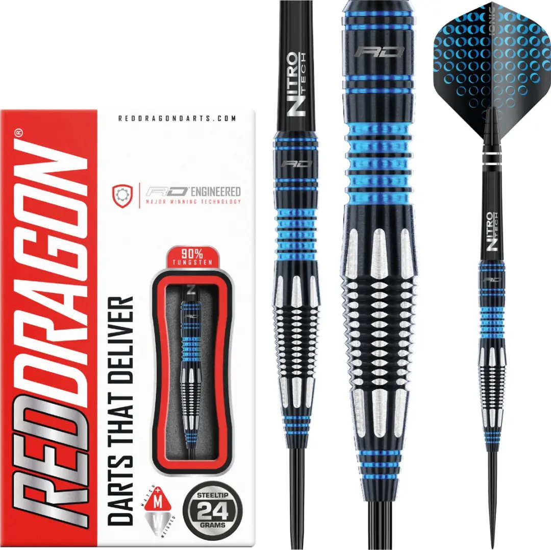 Red Dragon Marlin Dartpijlen 3 Stuks - Blauw/Wit/Zwart
