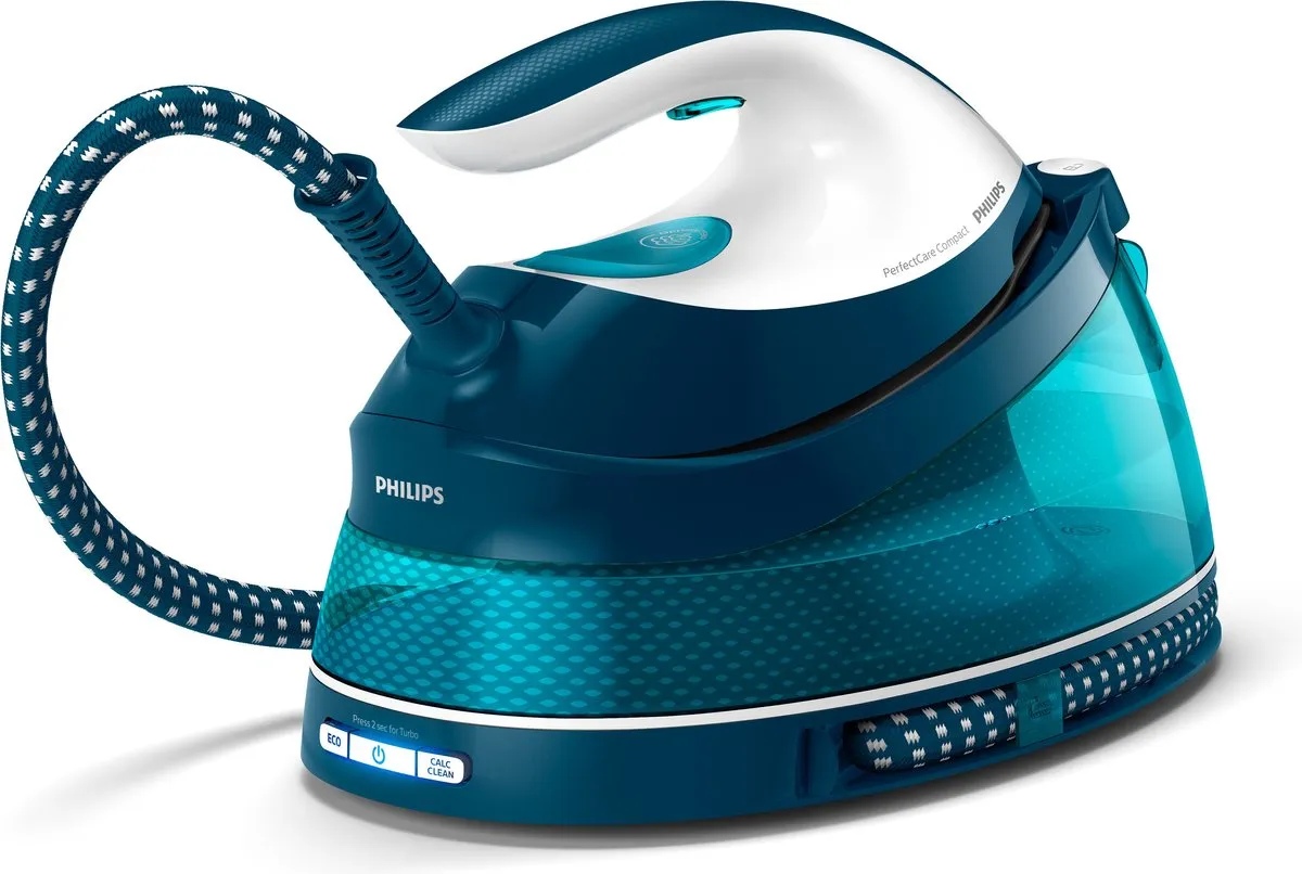 Philips GC7844/20 Stoomstrijkijzer met Station - 2400W - 1500ml - Aqua Blauw