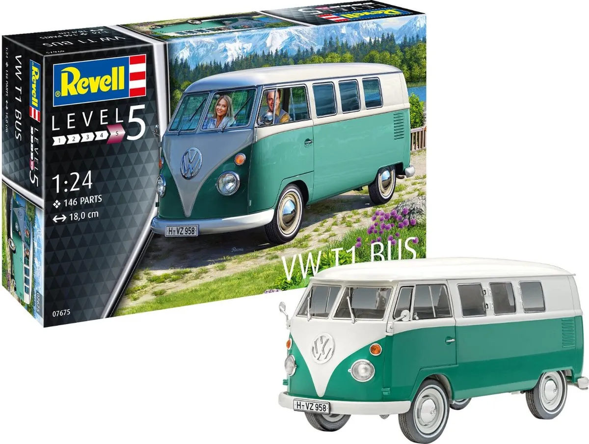 Revell 07675 Volkswagen T1 Bus Modelbouwpakket 1:24 - Multi