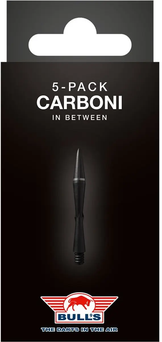Bull's Carboni Shaft In Between + Ring 5 Stuks - Zwart