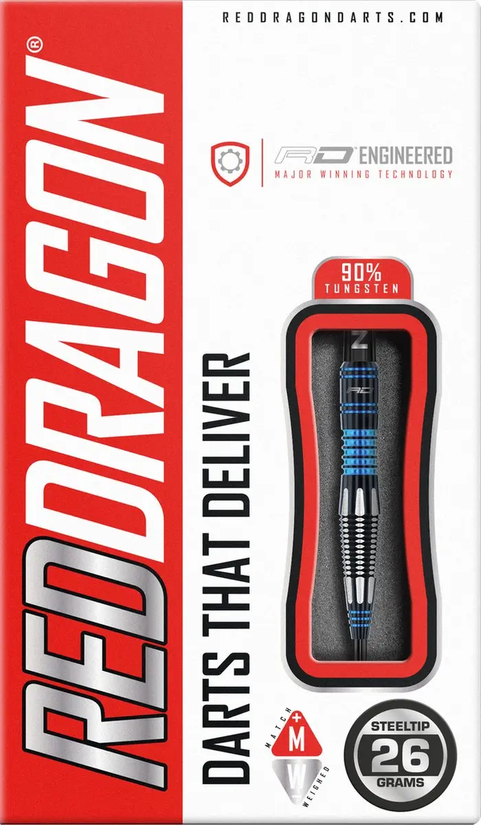 Red Dragon Marlin Dartpijlen 3 Stuks - Blauw/Wit/Zwart