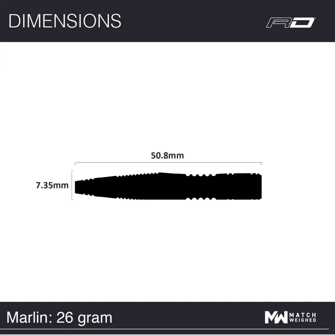 Red Dragon Marlin Dartpijlen 3 Stuks - Blauw/Wit/Zwart