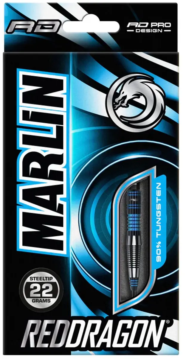 Red Dragon Marlin Dartpijlen 3 Stuks - Blauw/Wit/Zwart - afbeelding 6 van 6