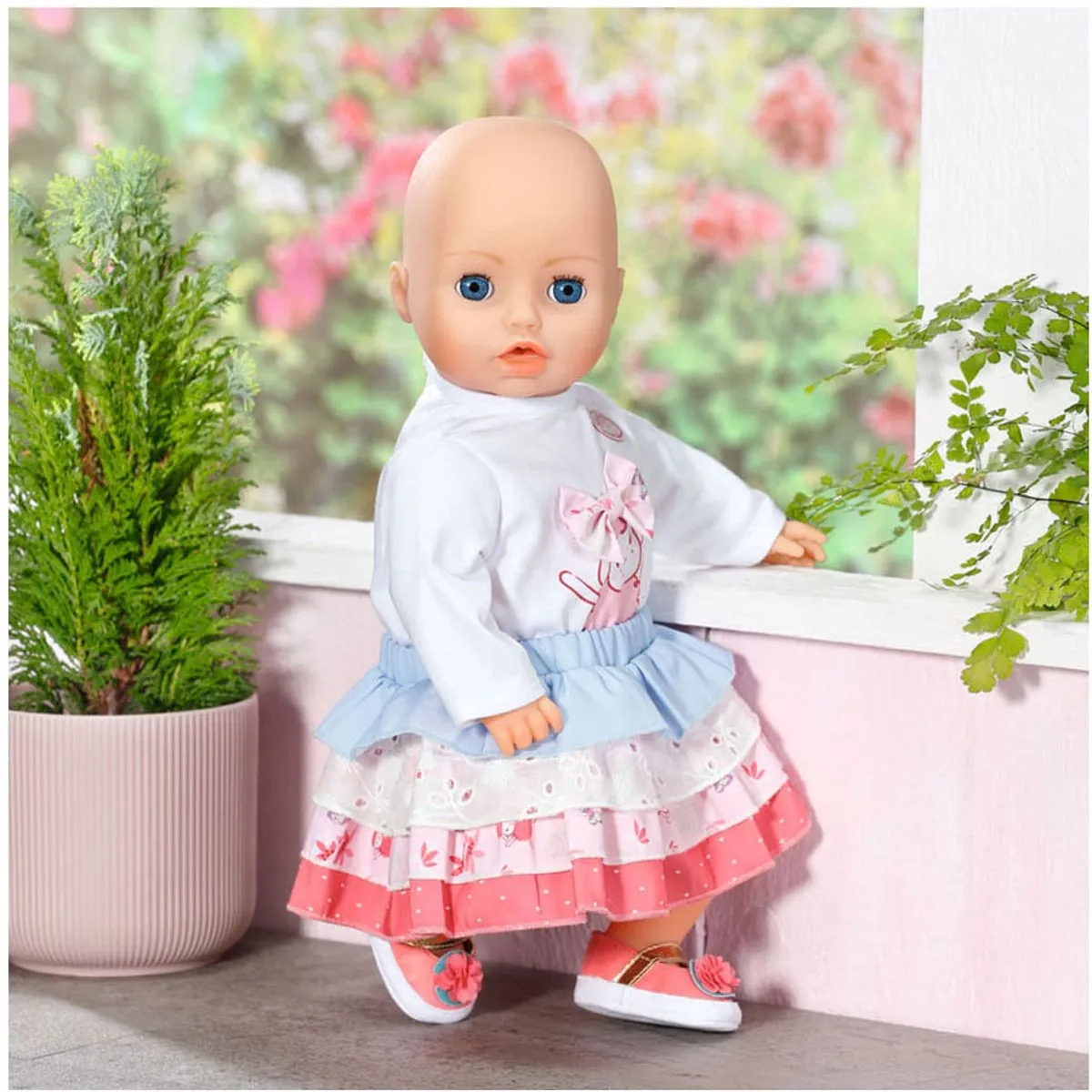 Baby Annabell Outfit Shirt en Rok 43cm - 706756 - Wit/Roze