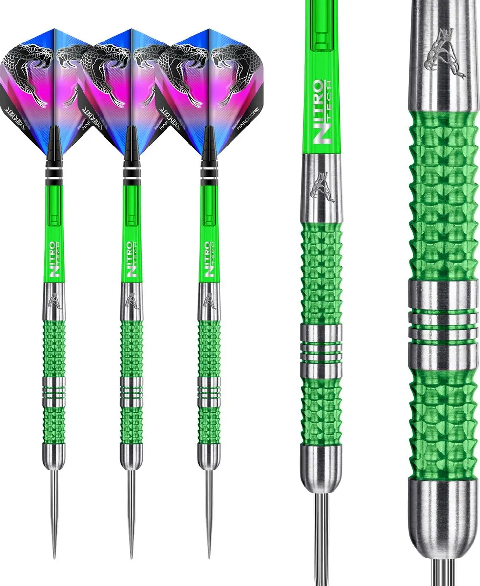 Red Dragon Peter Wright Snakebite Mamba Dartpijlen 3 Stuks - Groen/Zilver
