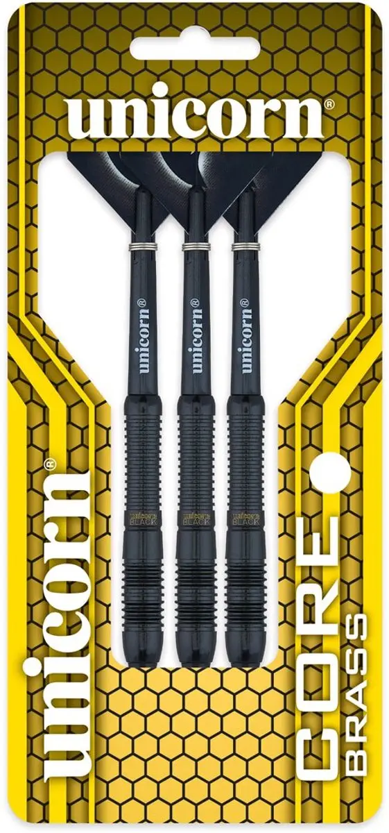 Unicorn Core Plus Black Brass Soft Tip Dartpijlen 17g - 3 Stuks