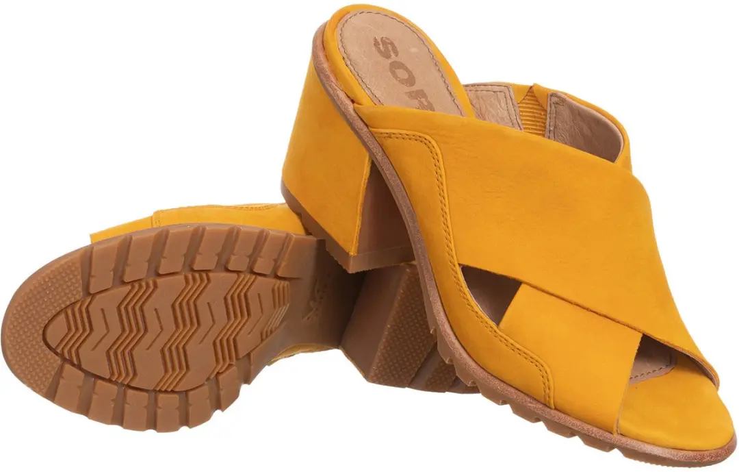 Sorel Nadia Mule Goudgeel - Natuurlijk Leer - Maat 39.5