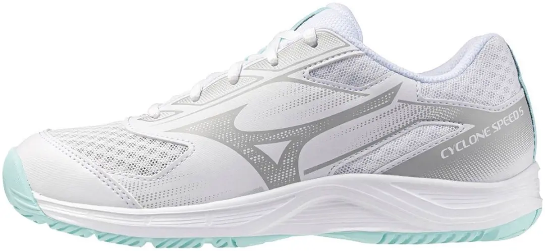 Mizuno Cyclone Speed 5 Indoorschoenen Dames 38.5 - Wit/Grijs/Blauw