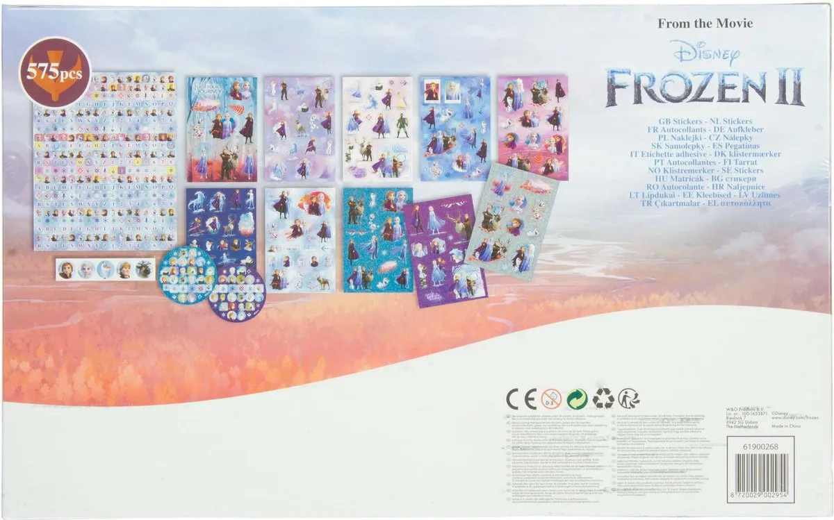 Disney Frozen II Stickerbox - 575 Stickers - 14 Vellen