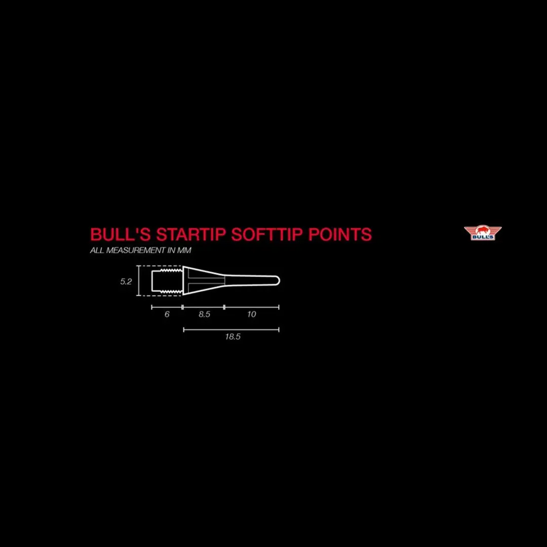 Bull's Star Tip BU-61903 Rode Soft Tip - 1000 Stuks