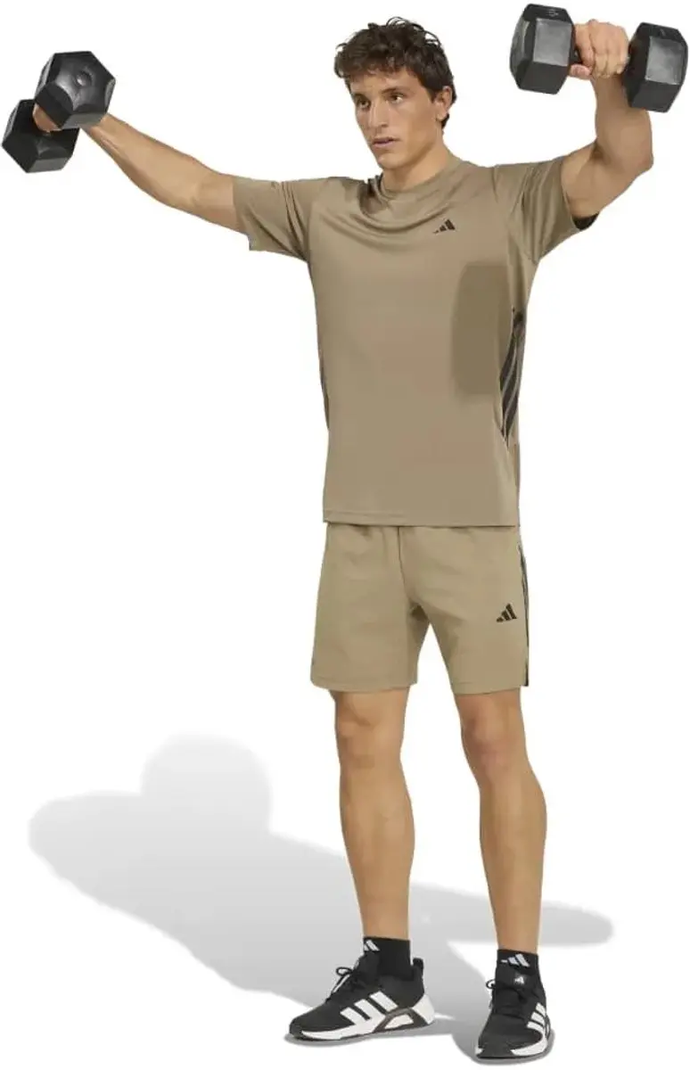 Adidas Tech Essentials T-shirt 3 Stripes - L - Khaki