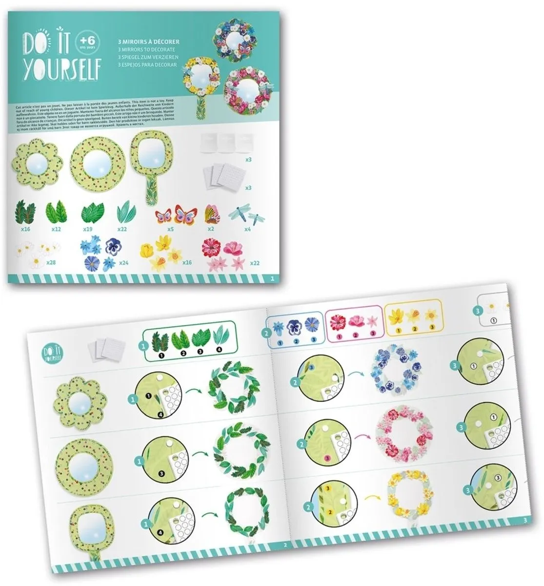 Djeco Pretty Flowers Mozaïeken & Stickers - Multicolor