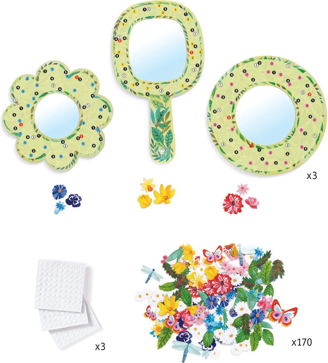 Djeco Pretty Flowers Mozaïeken & Stickers - Multicolor - afbeelding 6 van 6
