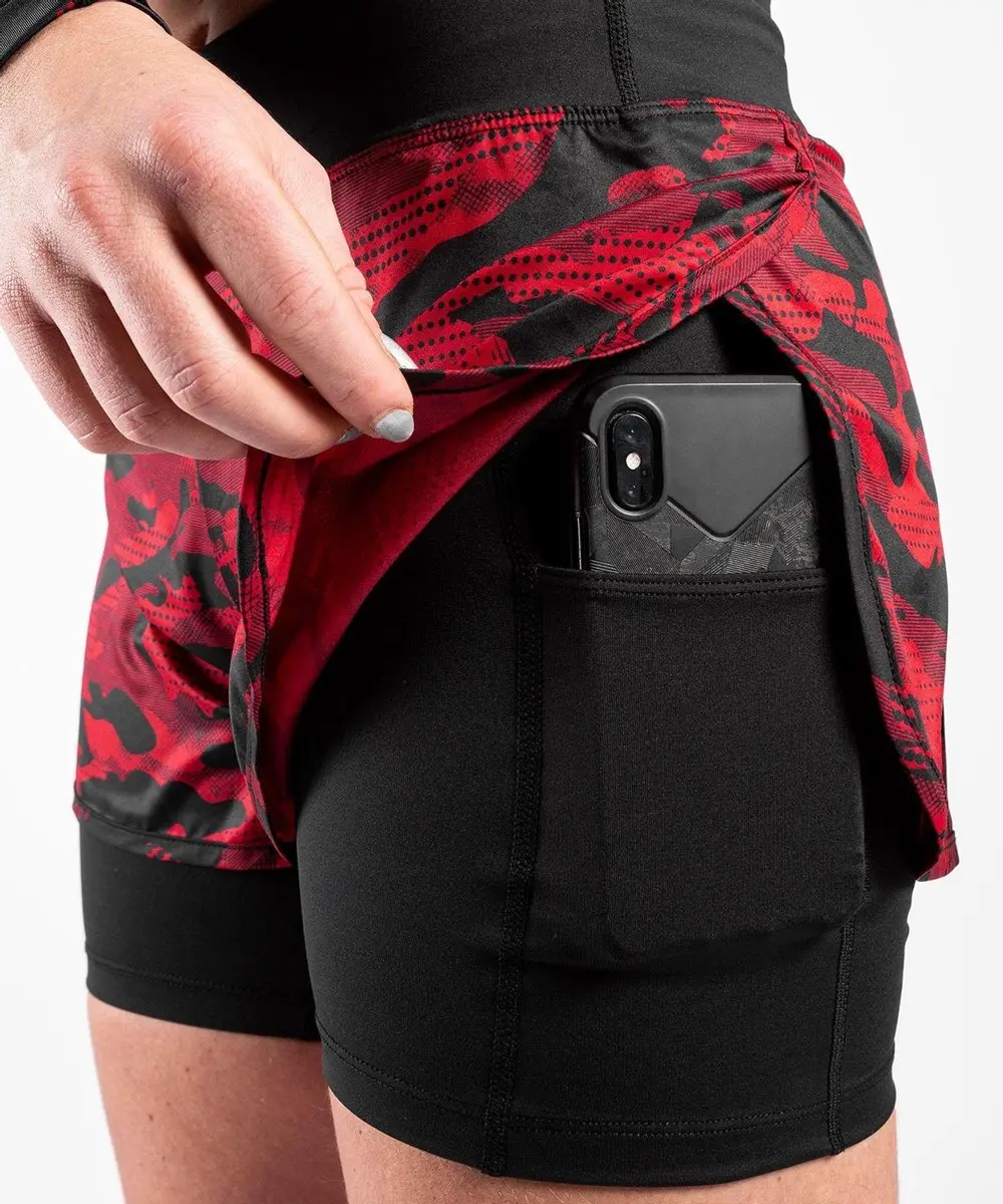 Venum Defender 2.0 Hybrid Compression Shorts - Dames XS - Zwart/Rood